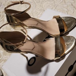Metallic Gold Ankle Heels